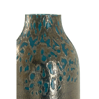 Caris Blue Speckled Glass Small Vase