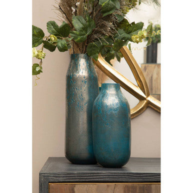 Caris Blue Speckled Glass Large Vase - Image 4