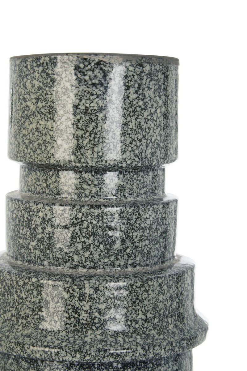 Kaga Grey Speckled Earthenware Vase - Image 13