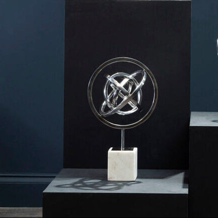 Mirano Silver Finish Spiral Sculpture