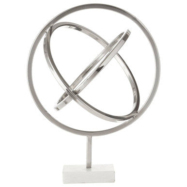 Mirano Silver Finish Spiral Sculpture with Marble Base - Image 2