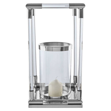 Lucita Large Candle Holder in Silver Finish and Acrylic - Image 7