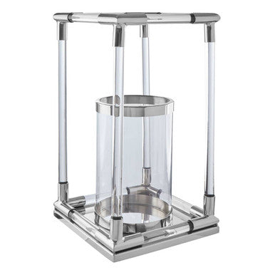 Lucita Large Candle Holder in Silver Finish and Acrylic - Image 5