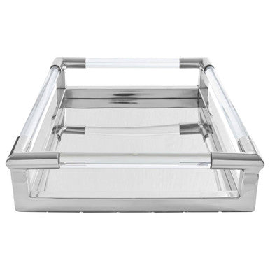 Lucita Silver Finish Rectangular Tray