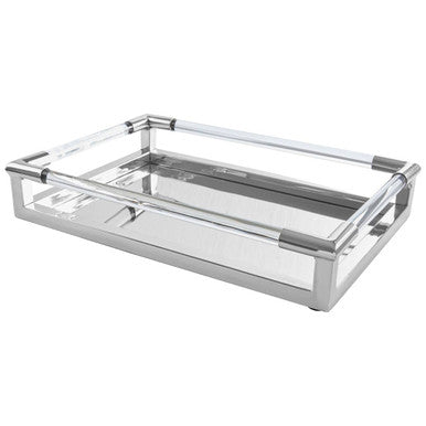 Lucita Silver Finish Rectangular Tray