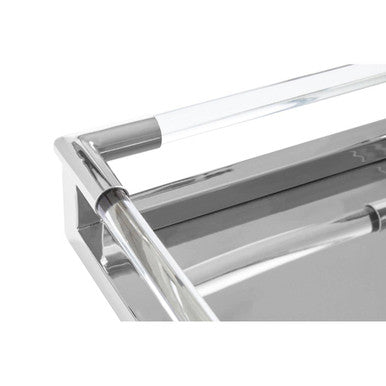 Lucita Silver Finish Rectangular Tray