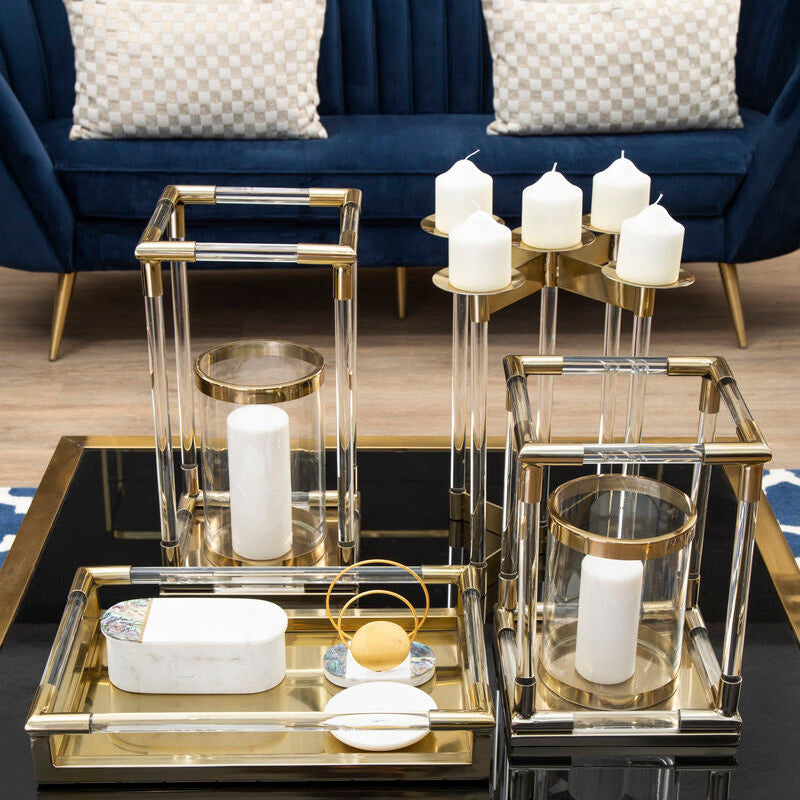 Lucita Gold Finish Candelabra - Image 3