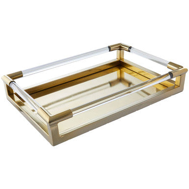 Lucita Gold Finish Tray