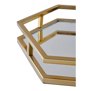Herber Gold Finish Hexagonal Tray