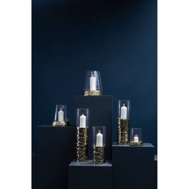 Martele Small Gold Hurricane Candle Holder