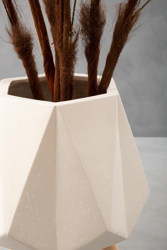 Darnell White Multifaceted Planter
