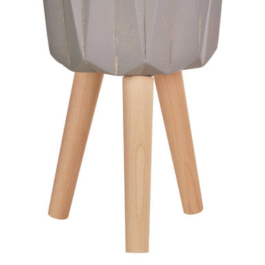 Darnell Small Grey Multifaceted Planter