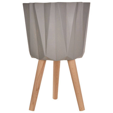 Darnell Large Grey Multifaceted Planter