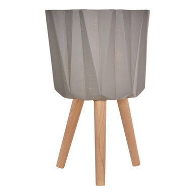 Darnell Large Grey Multifaceted Planter