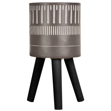 Darnell Small Black And White Finish Planter