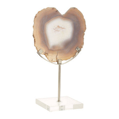 Bowerbird White And Silver Agate Sculpture - Image 2