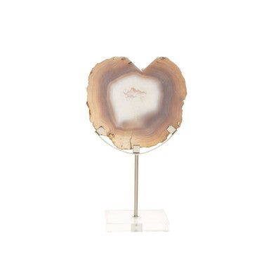 Bowerbird White And Silver Agate Sculpture