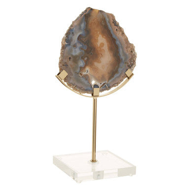 Bowerbird Black And Gold Agate Sculpture - Image 5