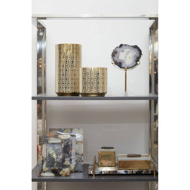Bowerbird Black And Gold Agate Sculpture - Image 7