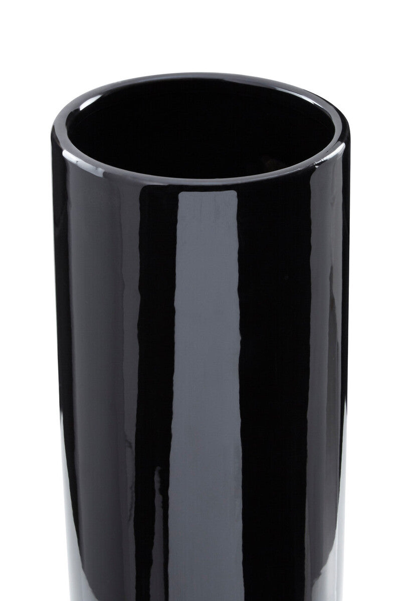 Callie Black and Silver Small Pedestal Vase.