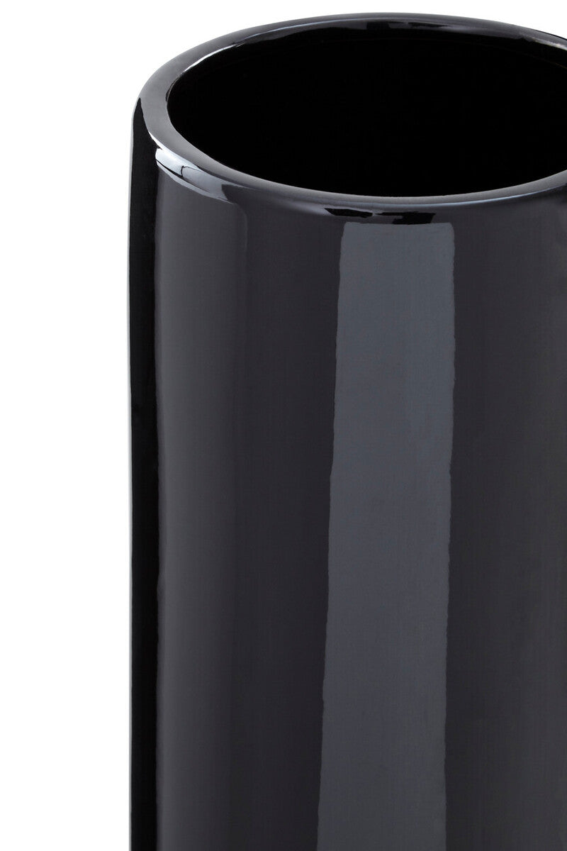 Callie Black and Silver Large Pedestal Vase.