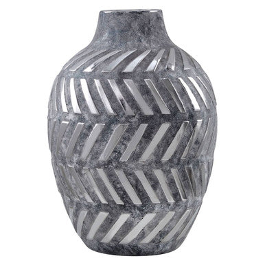 Helaine Grey and Silver Large Vase - Image 2