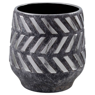 Helaine Grey and Silver Large Ceramic Planter
