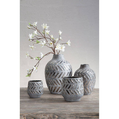 Helaine Grey and Silver Large Ceramic Planter