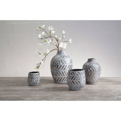 Helaine Grey and Silver Small Planter