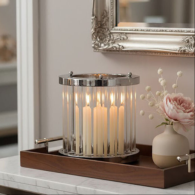 Franklin Small Silver and Glass Candle Holder - Image 2