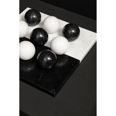 Flos Black And White Tic Tac Toe Marble Game