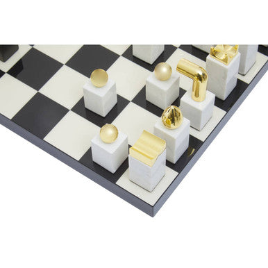 Flos Marble And Wood Chess Set
