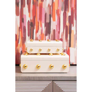 Frida Large Cream and Gold Trinket Box