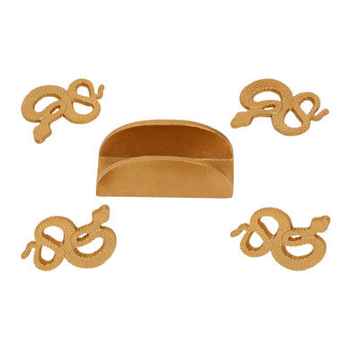 Serpent Gold Set of 4 Coasters with Holder - Image 4