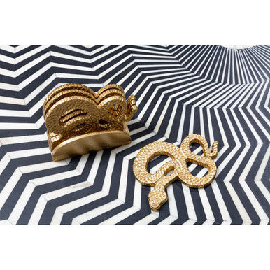Serpent Gold Set of 4 Coasters with Holder - Image 5