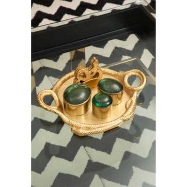 Serpent Gold Set of 4 Coasters with Holder - Image 6