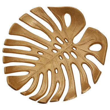 Prato Monstera Small Gold Finish Leaf Dish