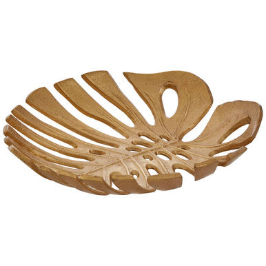 Prato Monstera Small Gold Finish Leaf Dish