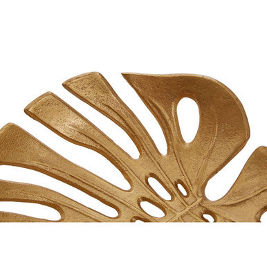 Prato Monstera Small Gold Finish Leaf Dish
