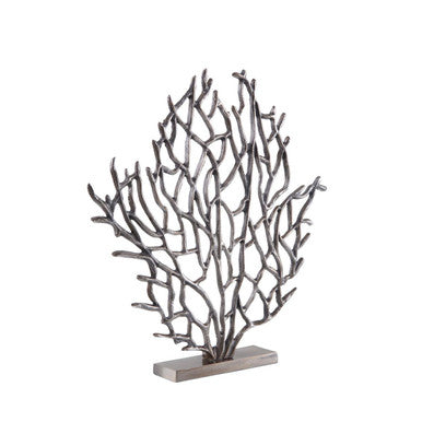 Prato Small Black Nickel Finish Coral Sculpture