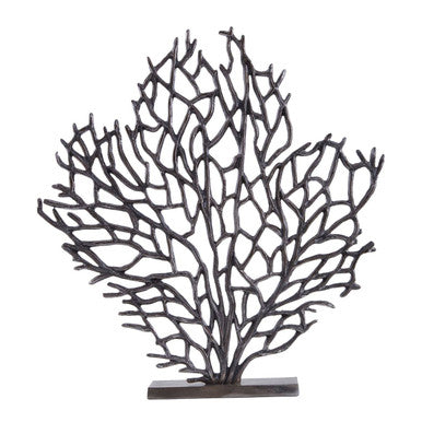 Prato Large Black Nickel Finish Coral Sculpture - Image 2