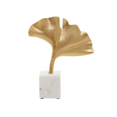 Mirano Gold Finish Ginkgo Sculpture - Image 2