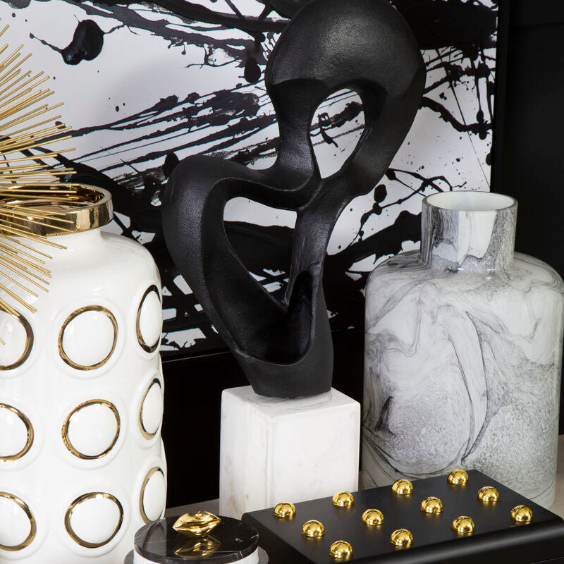 Mirano Black Finish Knot Sculpture - Image 3