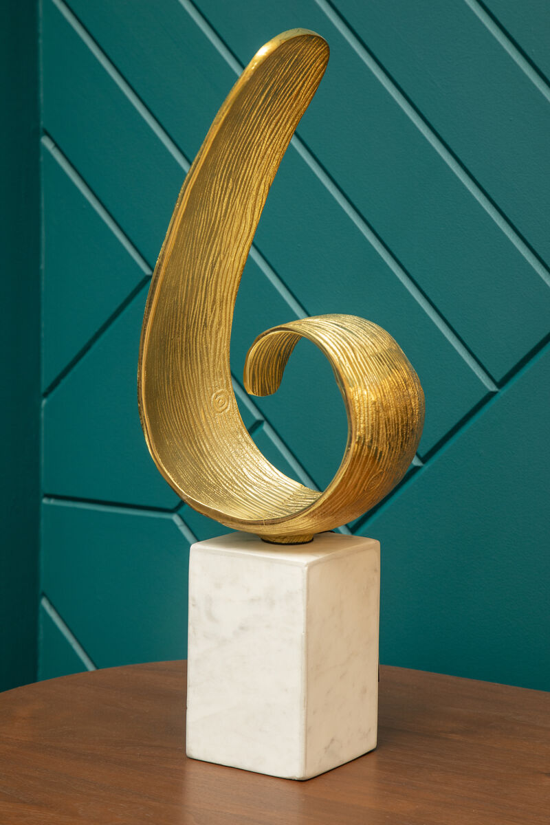 Mirano Gold Finish Curl Sculpture - Image 2
