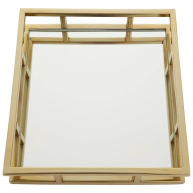 Cruzar Square Gold Finish Tray