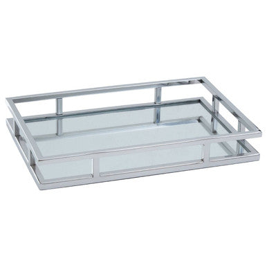 Cruzar Rectangular Silver Finish Tray