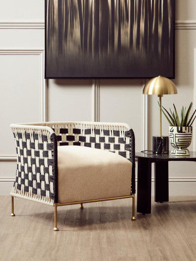 Barren Earthenware White And Black Planter