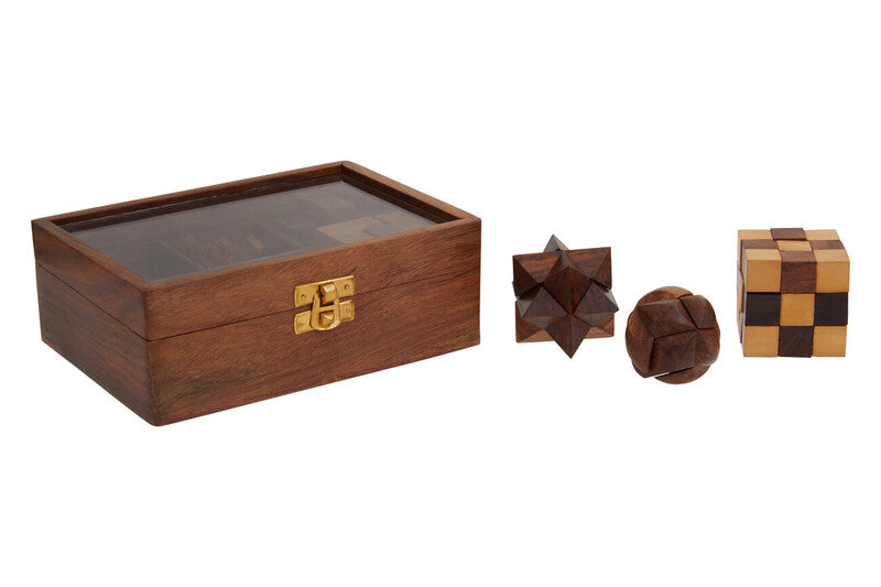 Churchill Games Sheesham Wood 6 Piece 3D Puzzle Set