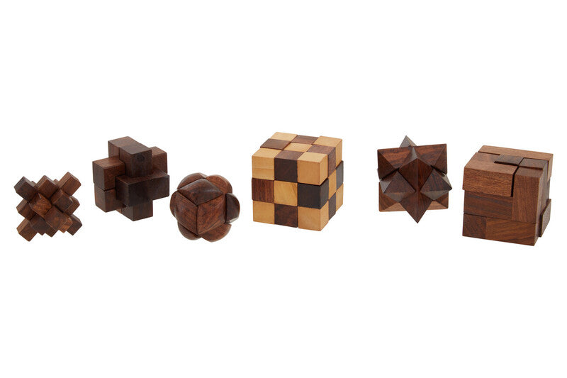 Churchill Games Sheesham Wood 6 Piece 3D Puzzle Set