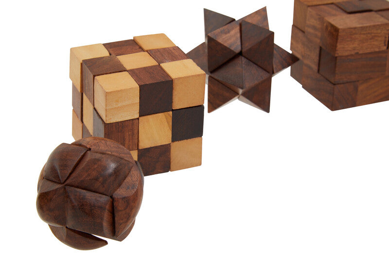 Churchill Games Sheesham Wood 6 Piece 3D Puzzle Set